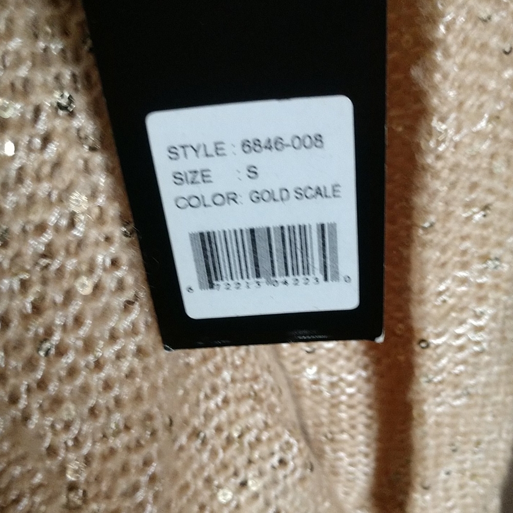 Sequined & Chain Trimmed Cardigan Sweater Jacket - Picture 6 of 9